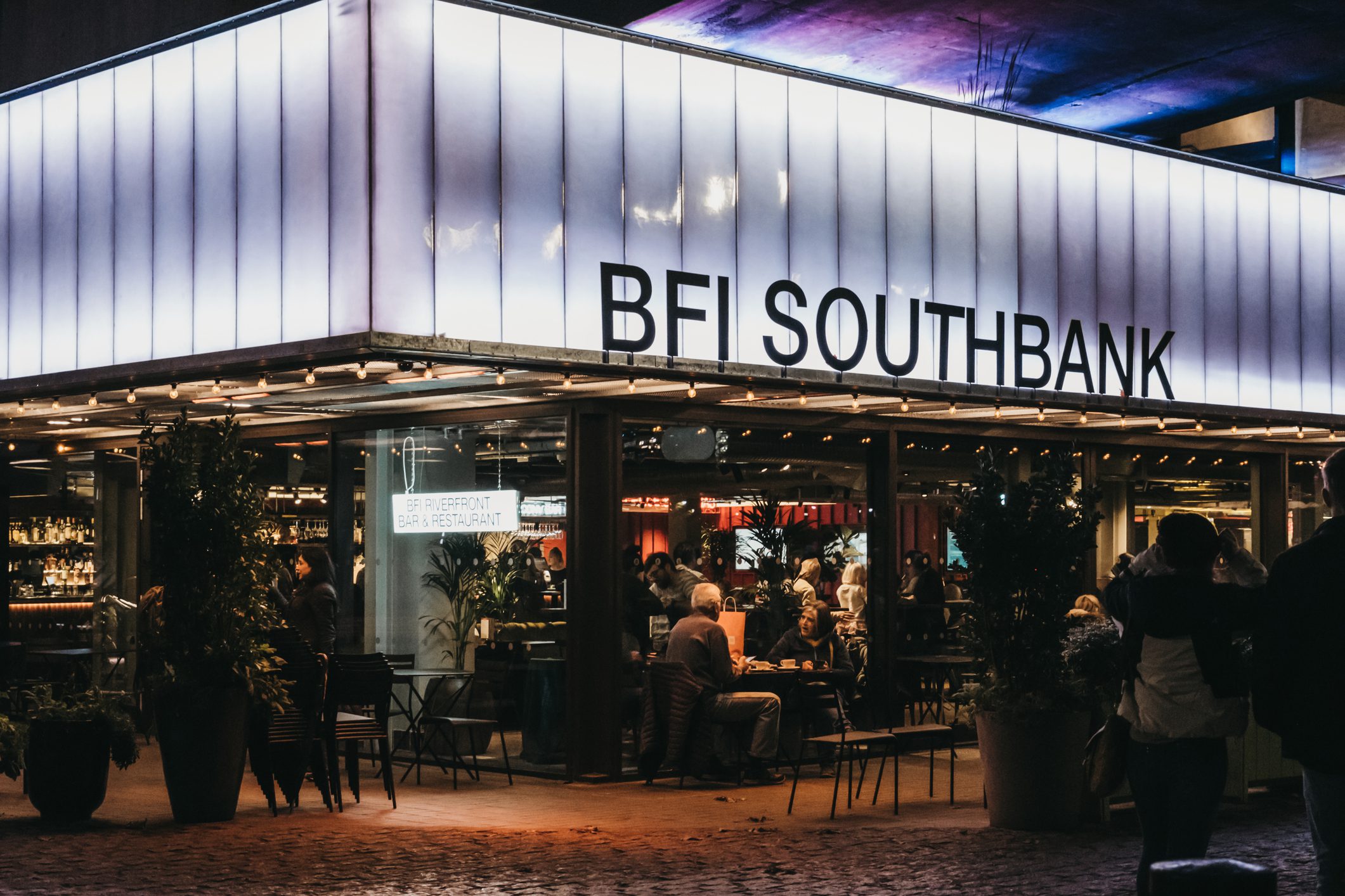 The BFI Southbank at night
